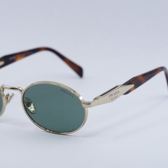 🕶️ New Prada PR65ZS ZVN70L Sunglasses Pale Gold Frame, Dark Green Lenses - Picture 8 of 14